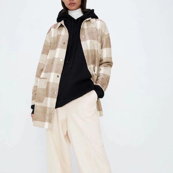 women's jackets fall winter women jacket plaid long sleeves shirt-style vintage check coat woman outfits, Black;brown
women's jackets fall winter women jacket plaid long sleeves shirt-style vintage check coat woman outfits, Black;brown
