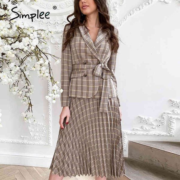 simplee two-piece vintage pleated belt plaid women elegant office ladies blazer dresses long sleeve autumn midi dress 201009, White;black
simplee two-piece vintage pleated belt plaid women elegant office ladies blazer dresses long sleeve autumn midi dress 201009, White;black