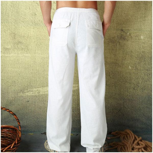 men's 2021 casual linen pants solid full length middle waist thin for male loose summer, Black
men's 2021 casual linen pants solid full length middle waist thin for male loose summer, Black