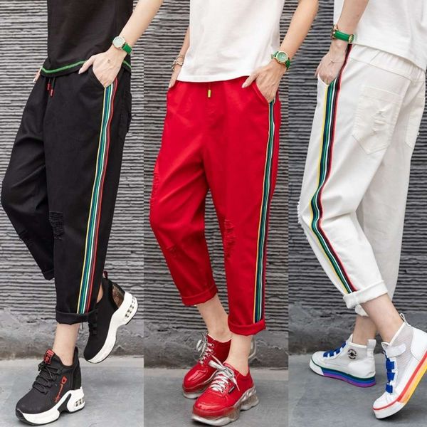 Yikeren 2021 summer new street simple straight tube side stripe sports Harem Pants radish pants women k358, Gray
Yikeren 2021 summer new street simple straight tube side stripe sports Harem Pants radish pants women k358, Gray