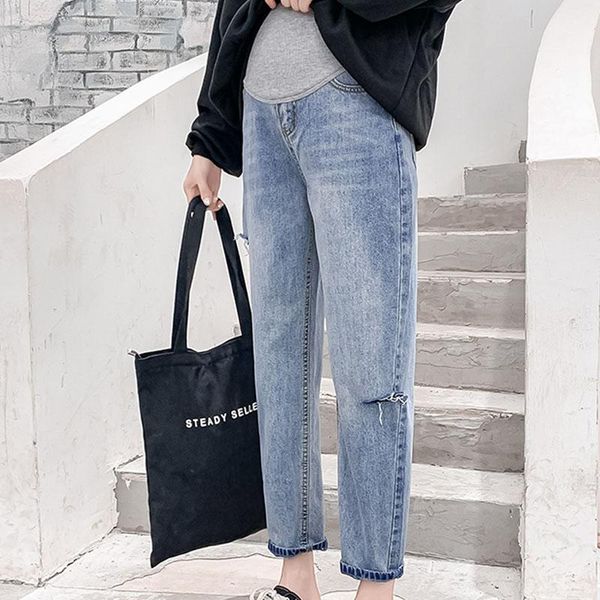 hole ripped loose straight denim maternity jeans belly pants clothes for pregnant women pregnancy casual work trousers 2021 bottoms, White
hole ripped loose straight denim maternity jeans belly pants clothes for pregnant women pregnancy casual work trousers 2021 bottoms, White