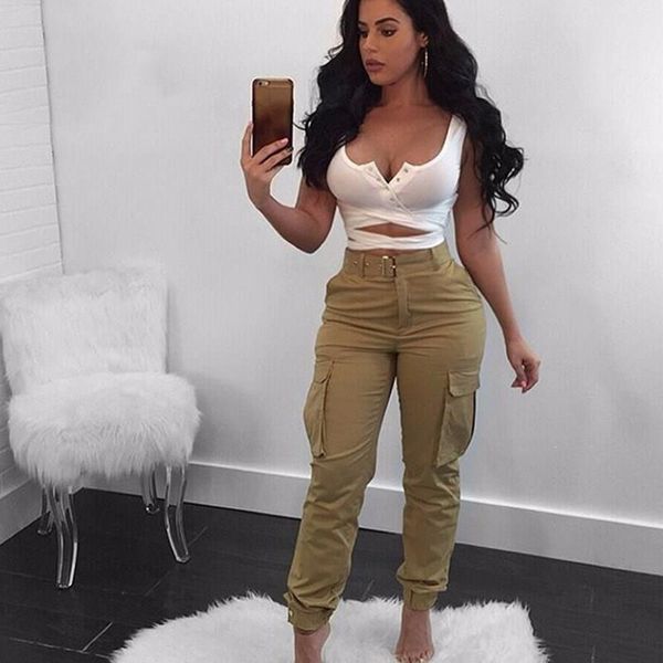 women's pants & capris fashion zipper leisure women pockets sashes high waist lady solid color pencil trousers, Black;white
women's pants & capris fashion zipper leisure women pockets sashes high waist lady solid color pencil trousers, Black;white