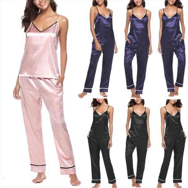 2pcs set silk satin robe womens sleepwears pants sleeveless t shirt long pant babydoll nightdress pajamas, Black;red
2pcs set silk satin robe womens sleepwears pants sleeveless t shirt long pant babydoll nightdress pajamas, Black;red