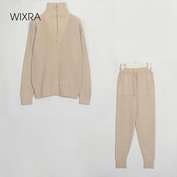women's two piece pants wixra women knitted tracksuit zipper turtleneck sweater + drawstring pockets pencil trousers autumn winter fema, White
women's two piece pants wixra women knitted tracksuit zipper turtleneck sweater + drawstring pockets pencil trousers autumn winter fema, White