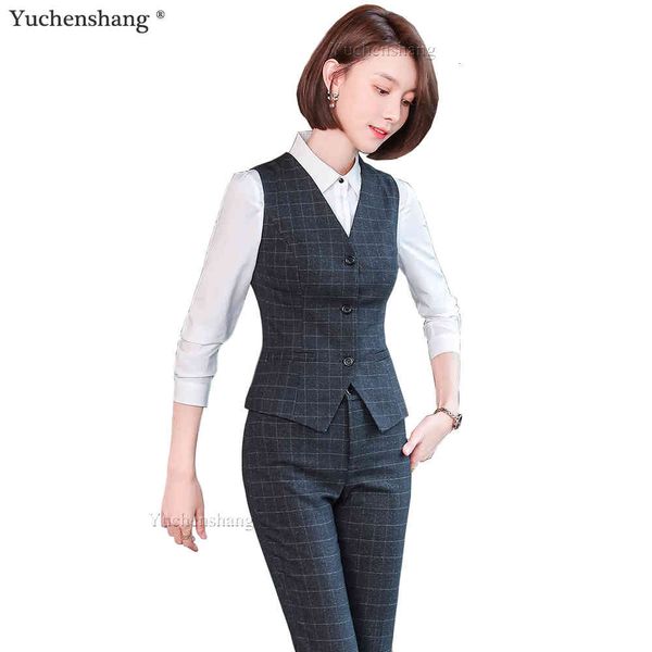 women's suits & blazers women slim s-4xl pant suit sleeveless gray blue plaid vest blazer and trousers two pieces set for office ladies, White;black
women's suits & blazers women slim s-4xl pant suit sleeveless gray blue plaid vest blazer and trousers two pieces set for office ladies, White;black