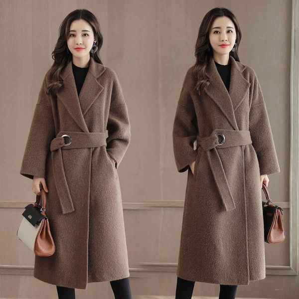 women's wool & blends winter office lady belt women long blend coat turn-down collar and jacket loose solid outerwear zm67 qsmp 3g, Black
women's wool & blends winter office lady belt women long blend coat turn-down collar and jacket loose solid outerwear zm67 qsmp 3g, Black