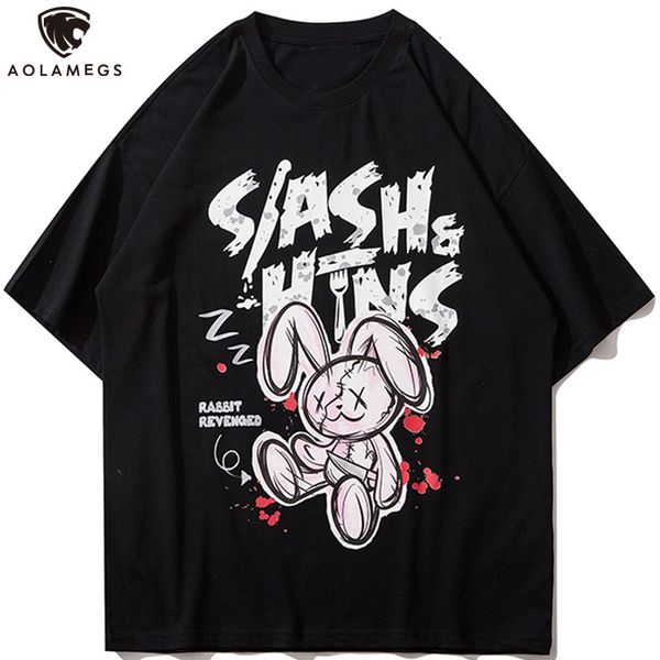 men's polos aolamegs men's gothic shirt from cartoons bunny print anime loose t-shirts couple high street college style streetwear, White;black
men's polos aolamegs men's gothic shirt from cartoons bunny print anime loose t-shirts couple high street college style streetwear, White;black