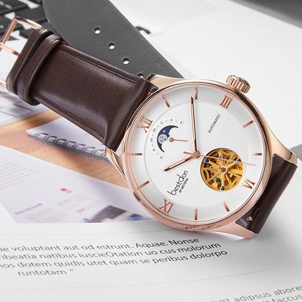 don men skeleton watch automatic mechanical wristwatch guanqin waterproof moon phase leather wristwatches, Slivery;brown
don men skeleton watch automatic mechanical wristwatch guanqin waterproof moon phase leather wristwatches, Slivery;brown