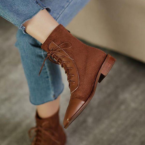 boots women ankle natural leather shoes europe and america british style brock cowhide + suede retro platform, Black
boots women ankle natural leather shoes europe and america british style brock cowhide + suede retro platform, Black