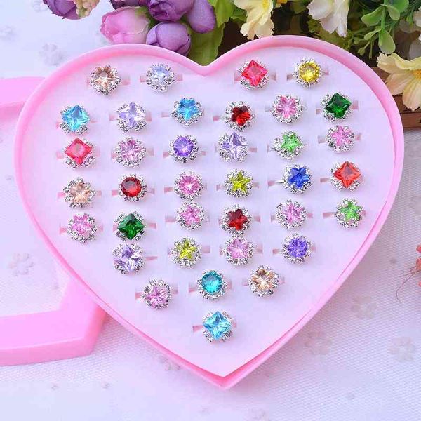 children's set girl's exquisite adjustable love box set 36 rhinestone rings, Black
children's set girl's exquisite adjustable love box set 36 rhinestone rings, Black