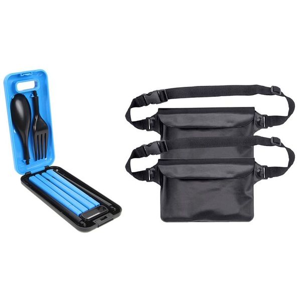 waist bags 1pcs waterproof pouch bag case with adjustable strap for swim & 1 set folding tableware abs material cutlery
waist bags 1pcs waterproof pouch bag case with adjustable strap for swim & 1 set folding tableware abs material cutlery