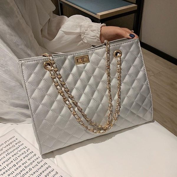 evening bags fashion silver check one shoulder handbag leather shopping bag messenger lady big chain tote
evening bags fashion silver check one shoulder handbag leather shopping bag messenger lady big chain tote