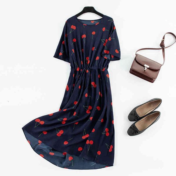 dress women's 100% pure silk long dress belt round neck short sleeve navy cherry l xl jn073, Black;gray
dress women's 100% pure silk long dress belt round neck short sleeve navy cherry l xl jn073, Black;gray