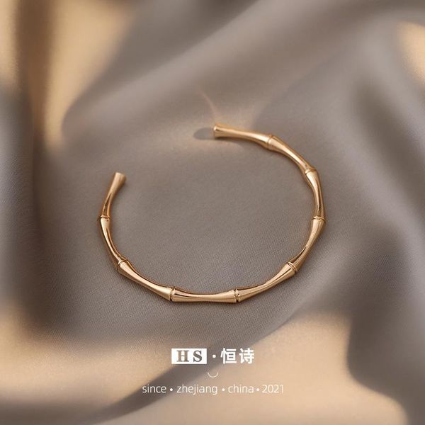 bangle bamboo open bracelet female ins niche design metal cold wind online celebrity temperament circle, Black
bangle bamboo open bracelet female ins niche design metal cold wind online celebrity temperament circle, Black