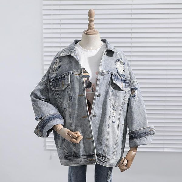 women's jackets 2021 autumn women denim coat turn down collar button jacket cool loose hole chaqueta mujer casaco outwear, Black;brown
women's jackets 2021 autumn women denim coat turn down collar button jacket cool loose hole chaqueta mujer casaco outwear, Black;brown