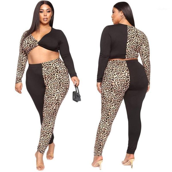plus size tracksuits 2 piece sets womens outfits v neck long sleeve crop straight leg pants leopard clothes wholesale drop, Black
plus size tracksuits 2 piece sets womens outfits v neck long sleeve crop straight leg pants leopard clothes wholesale drop, Black