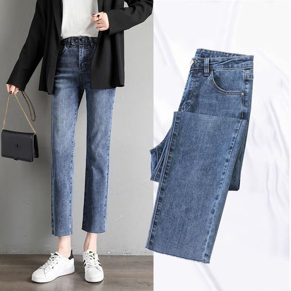 women's jeans plus size women skinny high waisted 2021 loose straight pants ankle-length spring clothing cotton young style, Blue
women's jeans plus size women skinny high waisted 2021 loose straight pants ankle-length spring clothing cotton young style, Blue