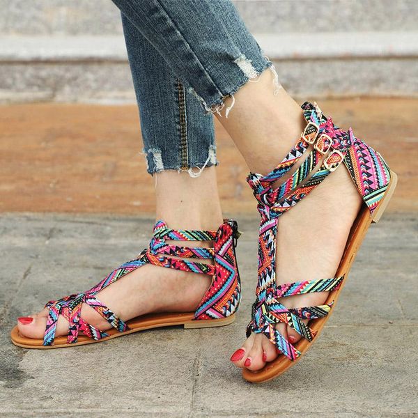 sandals bohemia women summer casual shoes flat heels gladiator colorful zip ankle strap ladies sandalias mujer, Black
sandals bohemia women summer casual shoes flat heels gladiator colorful zip ankle strap ladies sandalias mujer, Black