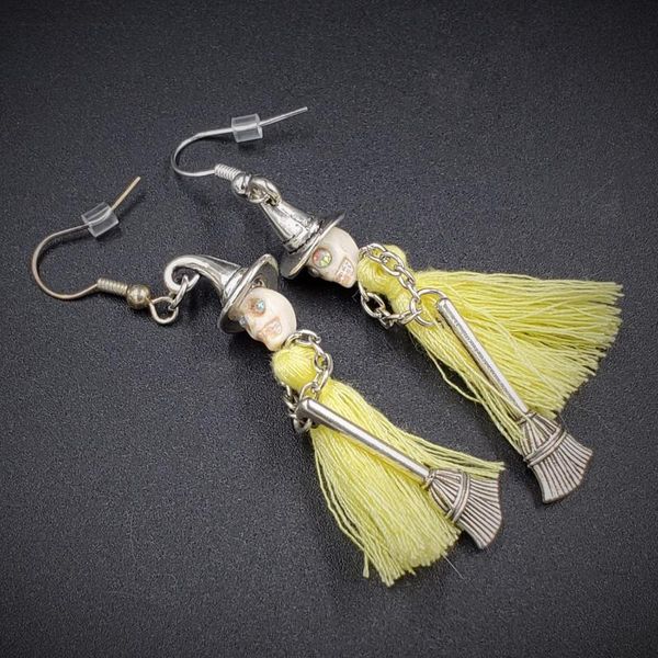 dangle & chandelier witch skull tassel earrings,rockabilly,goth punk, drop earrings, gift,gothic jewelry,halloween earrings,witch, Silver
dangle & chandelier witch skull tassel earrings,rockabilly,goth punk, drop earrings, gift,gothic jewelry,halloween earrings,witch, Silver