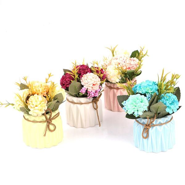 decorative flowers & wreaths nordic artificial flower set (flower+vase) ceramic rope vase hydrangea plants potted wedding decoration bo
decorative flowers & wreaths nordic artificial flower set (flower+vase) ceramic rope vase hydrangea plants potted wedding decoration bo