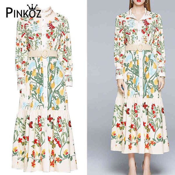 floral madi dress spring autumn arrival elegant casual flower printed single breasted dresseswith belt vintage chic 210421, White
floral madi dress spring autumn arrival elegant casual flower printed single breasted dresseswith belt vintage chic 210421, White