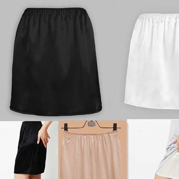 women skirts satin half slip underskirt petticoat under dress mini skirt safety female loose anti exposure, Black
women skirts satin half slip underskirt petticoat under dress mini skirt safety female loose anti exposure, Black