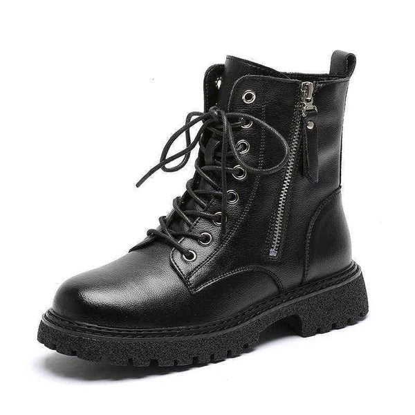 2021 autumn martin boots women's leather round head versatile thick soled handsome knight british short women, Black
2021 autumn martin boots women's leather round head versatile thick soled handsome knight british short women, Black