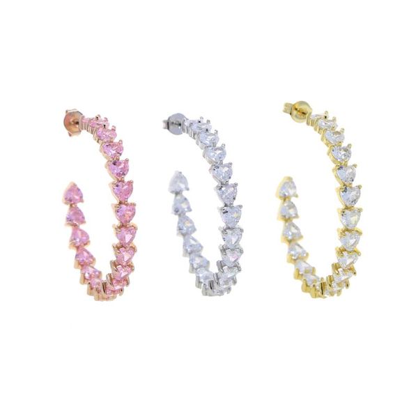 hoop & huggie iced out bling white pink cz heart earring gold silver plated 30mm big lovely large hoops for women wedding jewelry, Golden;silver
hoop & huggie iced out bling white pink cz heart earring gold silver plated 30mm big lovely large hoops for women wedding jewelry, Golden;silver