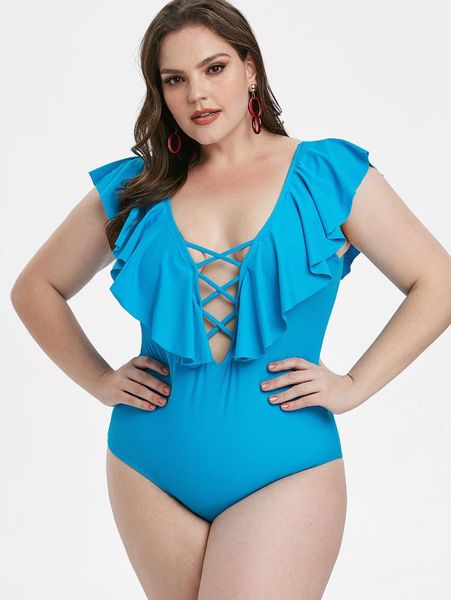 one-piece suits wipalo ruffle lattice plus size plunge swimsuit padded women one piece bikini solid bandeau female swimwear
one-piece suits wipalo ruffle lattice plus size plunge swimsuit padded women one piece bikini solid bandeau female swimwear