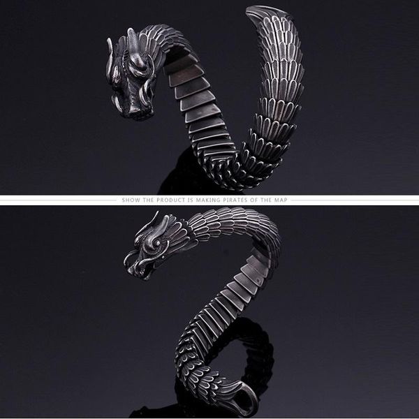 link, chain mens fashion jewelry stainless steel dragon bracelet titanium scale keel faucet buckle, Black
link, chain mens fashion jewelry stainless steel dragon bracelet titanium scale keel faucet buckle, Black