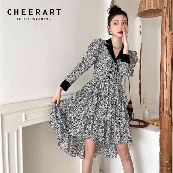vintage puff sleeve black and whtie women fashion long ladies tunic mini tiered dress korean style 210427, Black;gray
vintage puff sleeve black and whtie women fashion long ladies tunic mini tiered dress korean style 210427, Black;gray