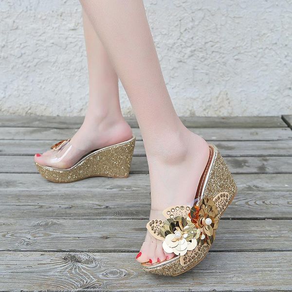 dress shoes outer wear sandals and slippers women 2021summer style fairy flip flops rhinestone sequins wedge high heel beach, Black
dress shoes outer wear sandals and slippers women 2021summer style fairy flip flops rhinestone sequins wedge high heel beach, Black