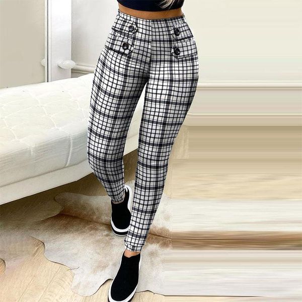 women's pants & capris 2021 elegant chic skinny jeans pencil women plaid print high waist button trouser fashion side hollow out street, Black;white
women's pants & capris 2021 elegant chic skinny jeans pencil women plaid print high waist button trouser fashion side hollow out street, Black;white