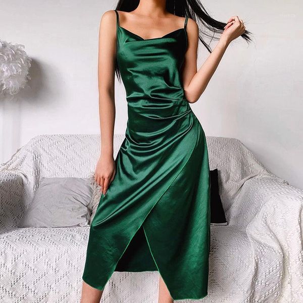 spring fashion spaghetti strap women dress v-neck high split satin party elegant wrap vintage vestidos casual dresses, Black;gray
spring fashion spaghetti strap women dress v-neck high split satin party elegant wrap vintage vestidos casual dresses, Black;gray