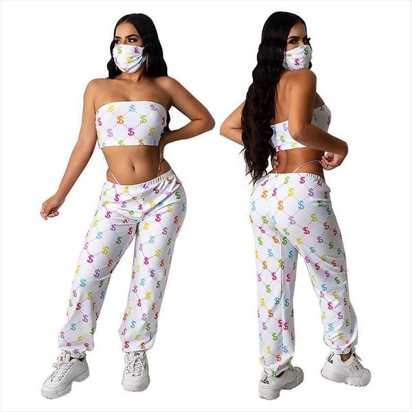 a summer fashion and leisure womenpant mask in 3 piece set of womens sports leggings pantsuits, White
a summer fashion and leisure womenpant mask in 3 piece set of womens sports leggings pantsuits, White