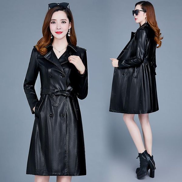 women's leather & faux coat spring ladies pu jacket mid-long autumn fashion motorcycle windbreaker black red belt female
women's leather & faux coat spring ladies pu jacket mid-long autumn fashion motorcycle windbreaker black red belt female