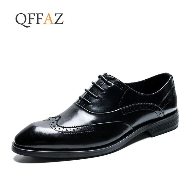 dress shoes qffaz genuine leather men british style pointed toe man brogue oxford for formal flats, Black
dress shoes qffaz genuine leather men british style pointed toe man brogue oxford for formal flats, Black