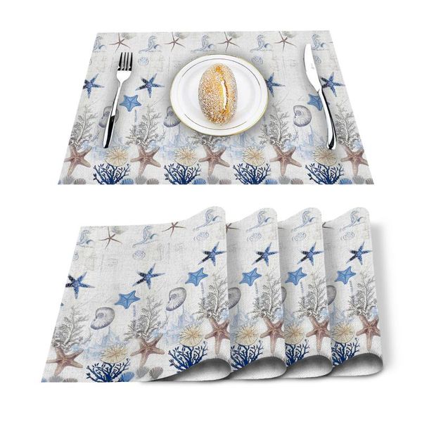 table runner 4/6pcs ocean starfish shell kitchen placemat set dining mats cotton linen pad bowl cup mat home decor
table runner 4/6pcs ocean starfish shell kitchen placemat set dining mats cotton linen pad bowl cup mat home decor