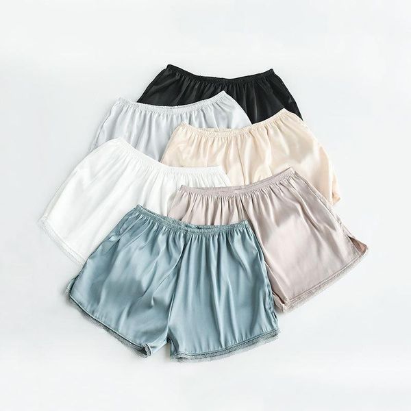 women's shorts fashion summer faux silk women girls soft elastic waist short loose solid color lace bottom wear mujer, White;black
women's shorts fashion summer faux silk women girls soft elastic waist short loose solid color lace bottom wear mujer, White;black