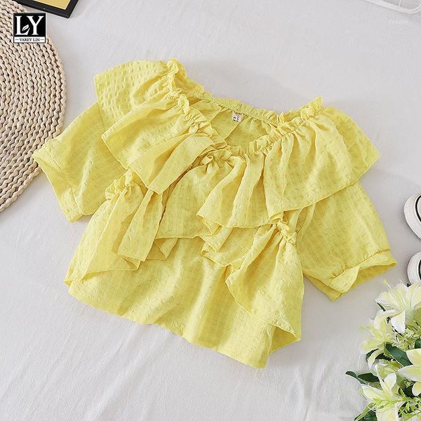 women's blouses & shirts ly varey lin summer women casual irregular edible tree solid color female sweet v-neck puff sleeve shor, White
women's blouses & shirts ly varey lin summer women casual irregular edible tree solid color female sweet v-neck puff sleeve shor, White