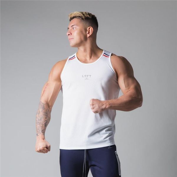 men summer fitness gym mesh mens breathable striped tank sleeveless shirt male sports vest undershirt running, White;black
men summer fitness gym mesh mens breathable striped tank sleeveless shirt male sports vest undershirt running, White;black
