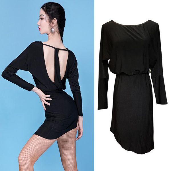 stage wear latin dance dress black backless long sleeve rumba cha samba salsa dresses women clothing adults practice dn3619, Black;red
stage wear latin dance dress black backless long sleeve rumba cha samba salsa dresses women clothing adults practice dn3619, Black;red