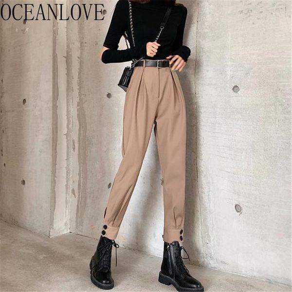 ankle-length pants women solid spring high waist ol ropa mujer fashion elegant 15768 210415, Black;white
ankle-length pants women solid spring high waist ol ropa mujer fashion elegant 15768 210415, Black;white