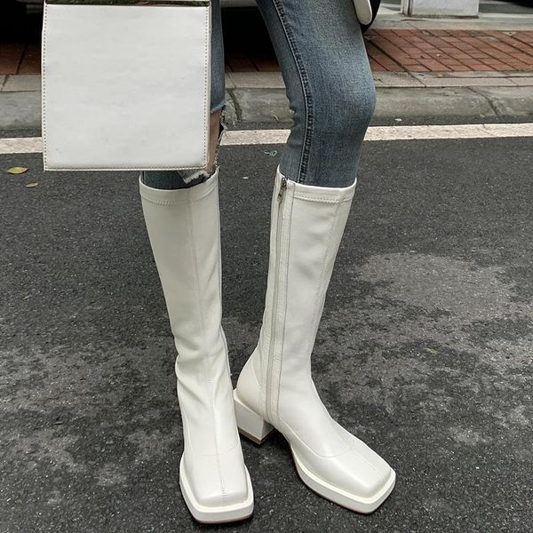 boots 2021 winter high-end customized first layer cowhide knee-length low-heeled, Black
boots 2021 winter high-end customized first layer cowhide knee-length low-heeled, Black