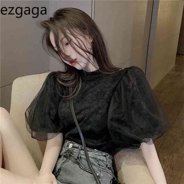 ezgaga summer new puff short sleeve blouse women korean fashion lace patchwork shirts hook flower loose elegant ladies blusas 210430, White
ezgaga summer new puff short sleeve blouse women korean fashion lace patchwork shirts hook flower loose elegant ladies blusas 210430, White