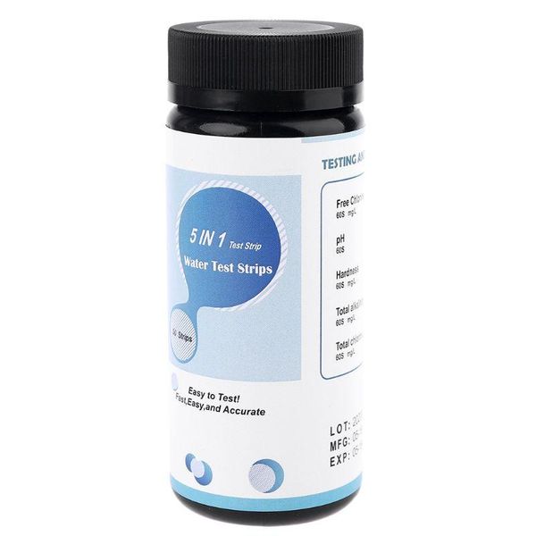 meters 5in1 50pcs water quality test strips ph chlorine hardness alkalinity for pool, spa, drinking water, aquarium 50pcs/bottle
meters 5in1 50pcs water quality test strips ph chlorine hardness alkalinity for pool, spa, drinking water, aquarium 50pcs/bottle