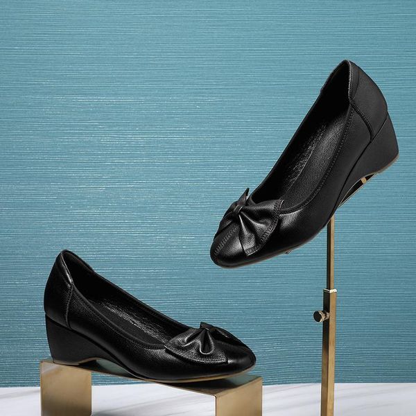 dress shoes wedge med heels rouned toe ladies sweet style summer spring girl's shioes woman fashion slip on, Black
dress shoes wedge med heels rouned toe ladies sweet style summer spring girl's shioes woman fashion slip on, Black