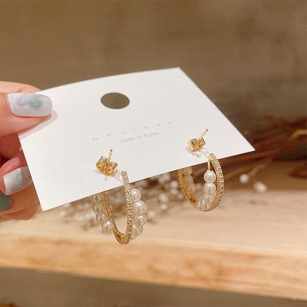hoop & huggie temperament female simple rhinestones imitation pearl cross earrings korean fashion exquisite women's jewelry accessories, Golden;silver
hoop & huggie temperament female simple rhinestones imitation pearl cross earrings korean fashion exquisite women's jewelry accessories, Golden;silver