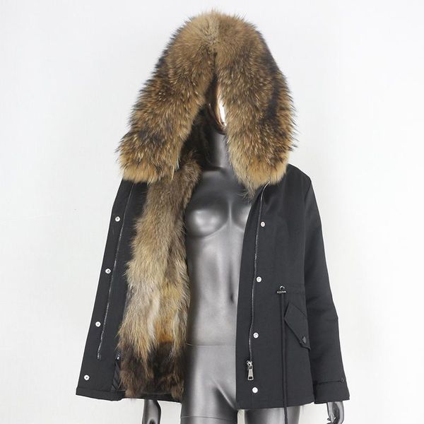 women's fur & faux cxfs 2021 waterproof parka real coat natural raccoon collar winter jacket women warm outerwear removable, Black
women's fur & faux cxfs 2021 waterproof parka real coat natural raccoon collar winter jacket women warm outerwear removable, Black
