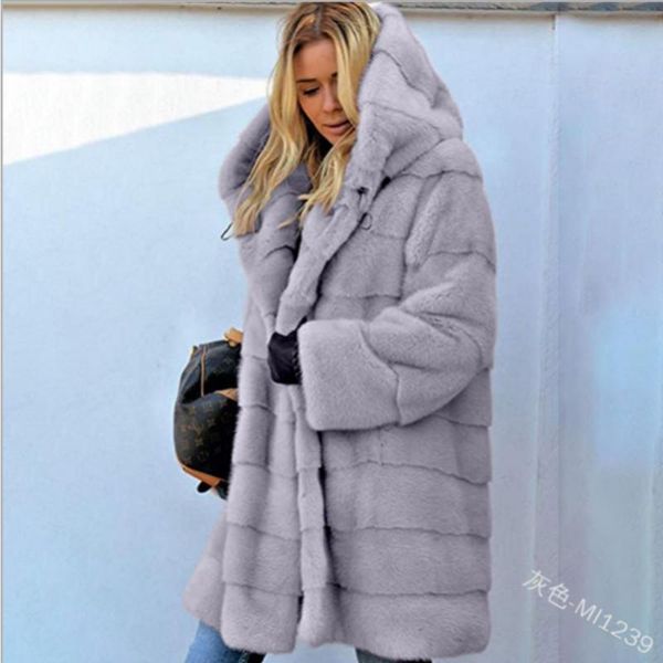 women's fur & faux fashion solid color loose plush long-sleeved hooded coat autumn and winter warm high-end jacket long, Black
women's fur & faux fashion solid color loose plush long-sleeved hooded coat autumn and winter warm high-end jacket long, Black